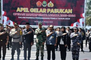 TNI AL Bandung Ikuti Apel Gelar Pasukan Operasi Mantap Brata Lodaya 2023-2024 Dalam Rangka Pengamanan Pemilu 2024