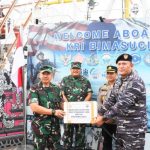 Danlantamal I Sambut KRI Bima Suci di Dermaga 007 Belawan