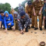 Pelepasan Tukik Dalam Rangkaian Serah Terima Posal Pulau Jemur ke Lanal Dumai