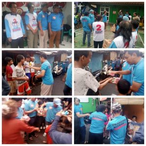 Ratusan Anak Antusias Saat Relawan Progres 08 Bagikan Susu Kotak