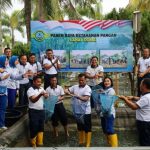 Dukung Program Ketahanan Pangan, Lanal Dumai Gelar Panen Raya Budidaya Lele