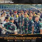 Komandan Batalyon Mengikuti Apel Pergeseran Pasukan Bawah Kendali Operasi (BKO) Pengamanan TPS