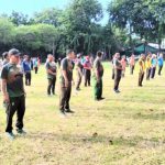 Jaga Kebugaran Koramil 07/Kemayoran dan Tiga Pilar Melaksanakan Olahraga Bersama