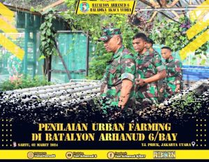 Penilaian Lomba Urban Farming di  Lahan Ketahanan Pangan  Batalion Arhanud 6/BAY