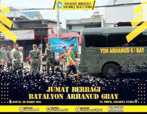 Batalyon Arhanud 6/BAY Melaksanakan Giat Jumat Berkah Sebagai Wujud Kepedulian Terhadap Masyarakat