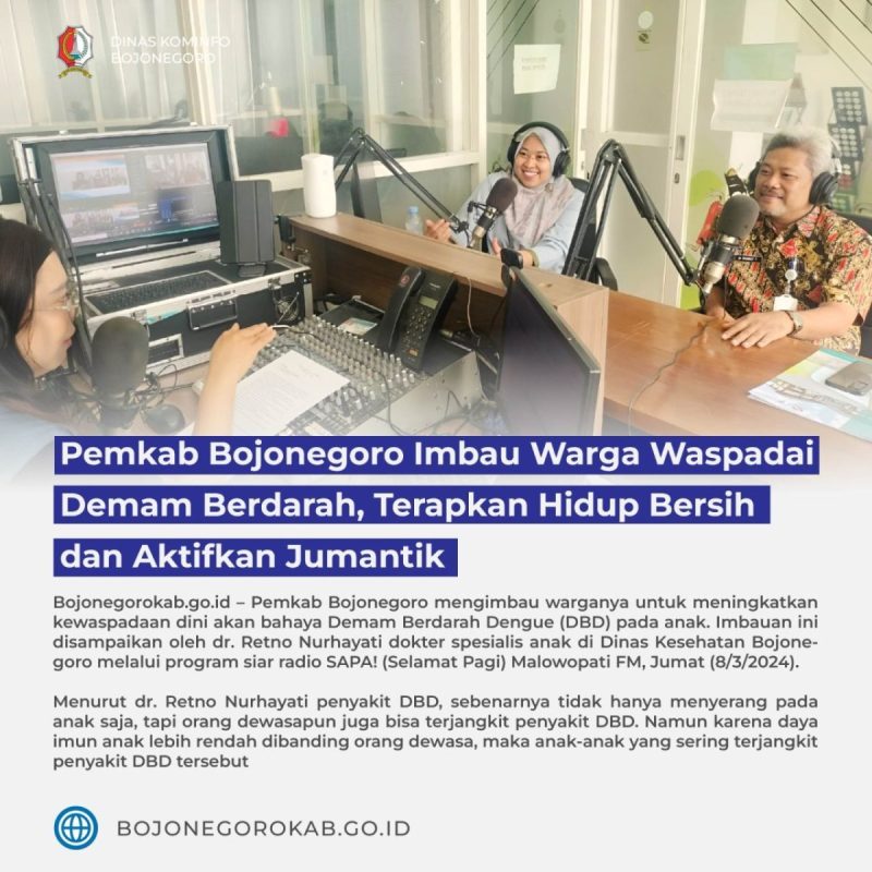 Pemkab Bojonegoro Imbau Warga Waspadai Demam Berdarah, Terapkan Hidup Bersih dan Aktifkan Jumantik