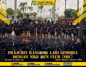 Prajurit Batalyon Arhanud 6/BAY Melaksanakan Giat Lari Pagi Untuk Meningkatkan Stamina