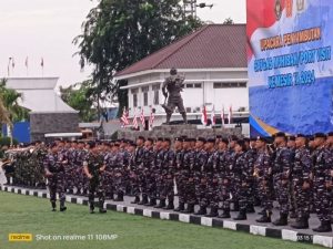 Danrem 052/Wkr menghadiri, Upacara Penyambutan Kapal RJW – 992 Bantuan kemanusiaan Konflik Gaza