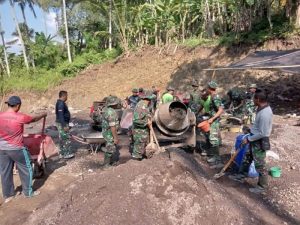 Tinggal 2 Hari Semangat Kerja Personel TMMD Dan Warga Masih Terjaga Di Lokasi Kerja