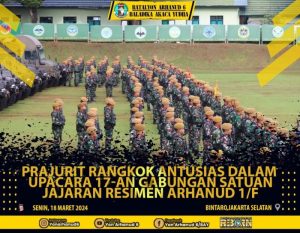 Batalyon Arhanud 6/BAY Laksanakan Upacara bendera 17-an