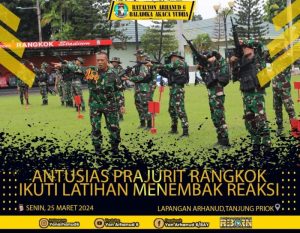 Prajurit Batalyon Arhanud 6/BAY Antusias Melaksanakan Latihan Pemegangan Senjata Terbaru Dalam Latihan Menembak Reaksi
