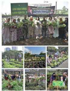 Dandim 0501/JP, Kolonel Inf Bangun I.E. Siregar, S.H., MIPOL. Ajak Persit dan Wartawan Panen Sayur