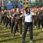 Komandan Beserta Prajurit Lanal Bandung Ikuti Apel Gabungan dan Olahraga Bersama TNI-POLRI Sewilayah Kogartap II/Bandung