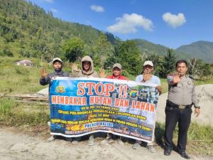 Pesan dan Himbauan Polsek Balige Kepada Masyarakat Tidak Bakar Hutan Dan Lahan