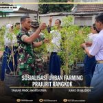 Prajurit Rangkok Melaksanakan Sosialisasi Urban Farming Bersama Siswa Siswi Pelajar Sekolah Sekitar Asrama