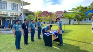 Pangkalan TNI AL Nias Giat Penandatanganan Pakta Integritas Didepan Calon Siswa Bintara/Tamtama Gelombang ll TA.2024