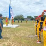 Pasukan Pengibar Bendera Pusaka Bintan Tetap Semangat Biarpun Diguyur Hujan