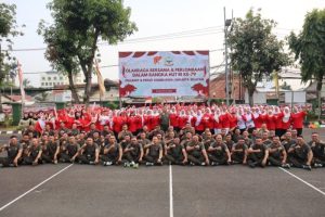 Sambut HUT RI Ke-79, Kodim 0504/Jakarta Selatan Gelar Olahraga Bersama dan Perlombaan Prajurit dan Persit