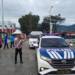 Satlantas Polres Toba Kawal Rombongan Atlet PON XXI Dari Penginapan Menuju Venue