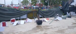 Tenda Cabang Olahraga PON di Toba Alami Musibah Akibat Angin Kencang