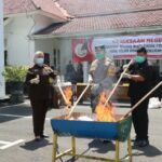 Kapolres Hadiri Pemusnahan Barang Bukti di Kejaksaan Negeri Kota Kediri