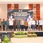 Pangdam XIII/Merdeka Bersama Danrem 132/Tdl Hadiri Deklarasi Pemilu Damai 2024 di Sulawesi Tengah