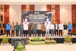 Pangdam XIII/Merdeka Bersama Danrem 132/Tdl Hadiri Deklarasi Pemilu Damai 2024 di Sulawesi Tengah
