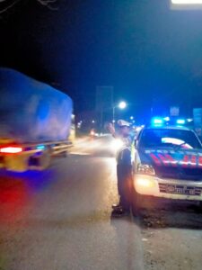 Nyalakan Lampu Rotator Warna Biru, Satlantas Polres Toba Patroli Blue Light Malam Hari