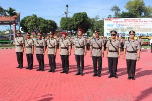 Poldasu Melakukan Pergeseran Sejumlah Pama di Polres Toba Untuk Penyegaran