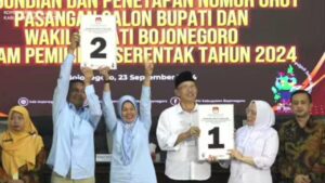 Dua Paslon Bupati dan Wakil Bupati Bojonegoro Resmi Dapatkan Nomer Urut Pilkada 2024