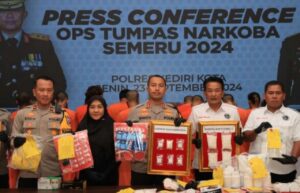 Operasi Tumpas Narkoba, Polres Kediri Kota Tangkap 14 Pengedar Serta Sita Ratusan Gram Sabu dan Ratusan Ribu Pil Dobel L