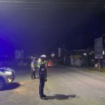 Satlantas Polres Toba Patroli Blue Light Malam Hari
