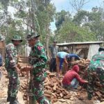 Sasaran Rumah Tidak Layak Huni Mulai Dibongkar Satgas TMMD