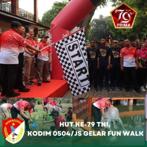 HUT Ke-79 TNI, Kodim 0504/JS Gelar Fun Walk