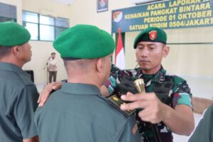 Kodim 0504/JS Gelar Acara Kenaikan Pangkat Pangkat Periode 1 Oktober 2024