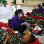 Kodim 0504/JS, Kegiatan Baksos Donor Darah dalam rangka HUT Ke – 79 TNI
