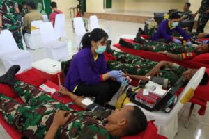 Kodim 0504/JS, Kegiatan Baksos Donor Darah dalam rangka HUT Ke – 79 TNI