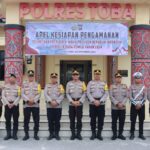 Kapolres Toba Pimpin Apel Kesiapan Pengamanan Pelantikan Presiden dan Wakil Presiden Terpilih