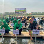 Dalam Rangka menyambut HUT ke 78 Arhanud TNI AD, Batalyon Arhanud 6/Bay Turut Berpartisipasi Penanaman Mangrove