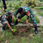 Hijaukan dan Lestarikan Lingkungan, Koramil 04/Jatiasih Lakukan Penanaman Pohon di TPU Jatisari
