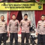 Polsek Sawah Besar Lakukan Pengamanan di Posko Mantap Praja KPU Kota Jakarta Pusat