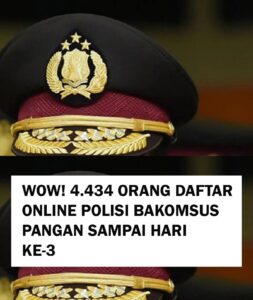 Total Pendaftar Bakomsus Bidang Pangan Polri Hingga Hari ke-3 4.434 Orang