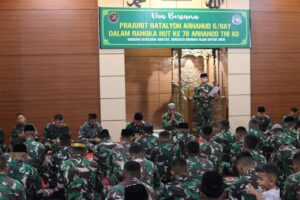Prajurit Batalyon Arhanud 6/BAY Melaksanakan Syukuran Doa Bersama di Masjid Jami’ Al Izzah