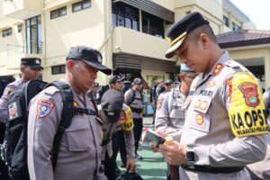 Kapolres Pelabuhan Tanjung Priok Pimpin Apel Pengecekan Kesiapan Personel Pam TPS