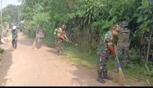 Ciptakan Lingkungan Bersih dan Nyaman, Koramil 05/Bantargebang Ajak Warga Lakukan Karya Bakti