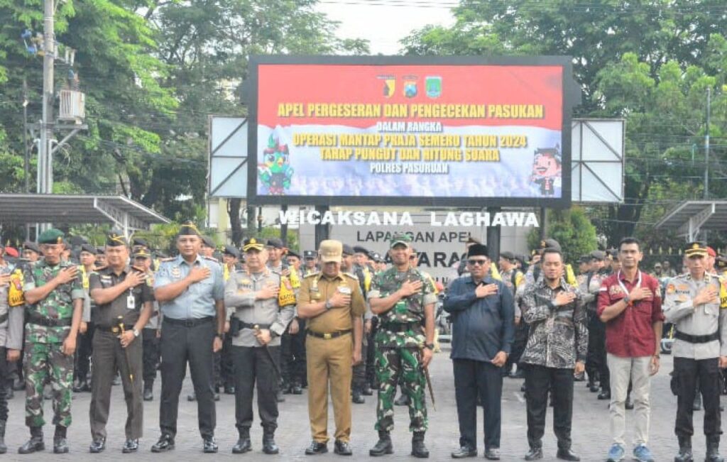 Kesiapan Pilkada Serentak, Kepala Rutan Bangil Hadiri Apel Pergeseran Pasukan BKO Pengamanan TPS Pilkada 2024