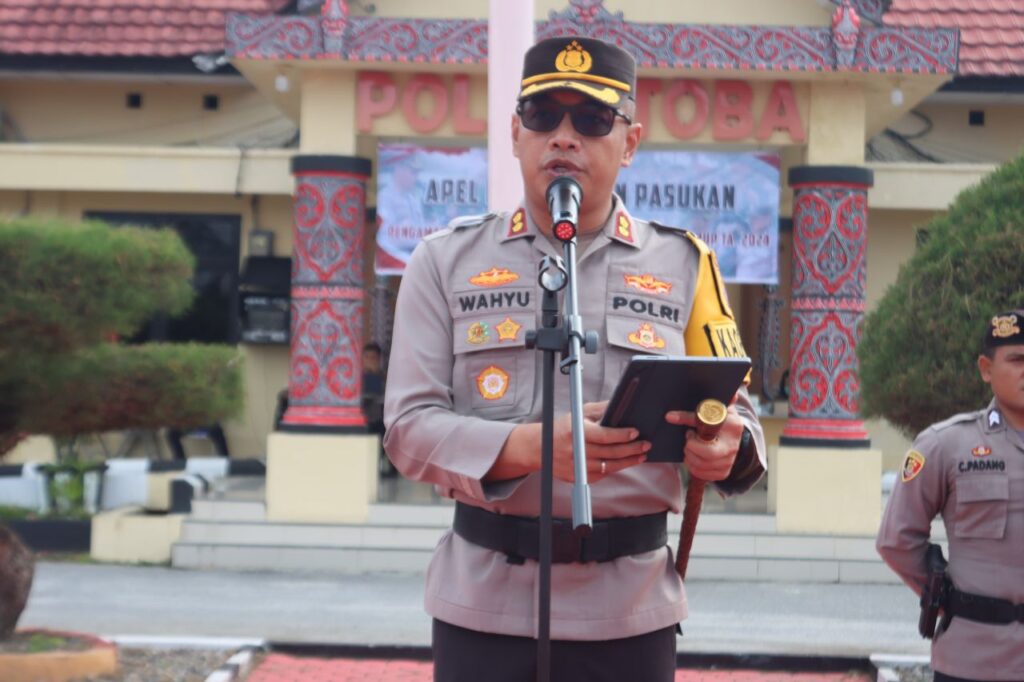 153 Personel Polres Toba Siap Amankan TPS Pilkada Toba Tahun 2024