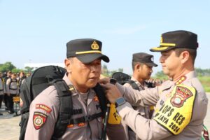 Apel Pergeseran Pasukan Pam TPS Wilayah Polres Metro Depok Siap Amankan Pemungutan Suara di Kota Depok Dan Kab. Bogor