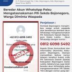 Beredar Akun WhatsApp Palsu Mengatasnamakan Plh Sekda Bojonegoro, Warga Diminta Waspada
