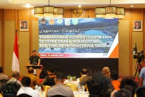 Dandim 1710/Mimika Dampingi Kasdam XVII/Cenderawasih Dalam Peresmian dan Serah Terima Gudang Logistik BNPB